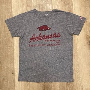 Arkansas Razorbacks League 91 Triblend Short Sleeve Rayon Grey T Shirt Size S